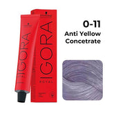 Schwarzkopf Igora Hair Color 60ml 0-11 Anti Yellow Concetnrate + Developer 20 Vol Combo
